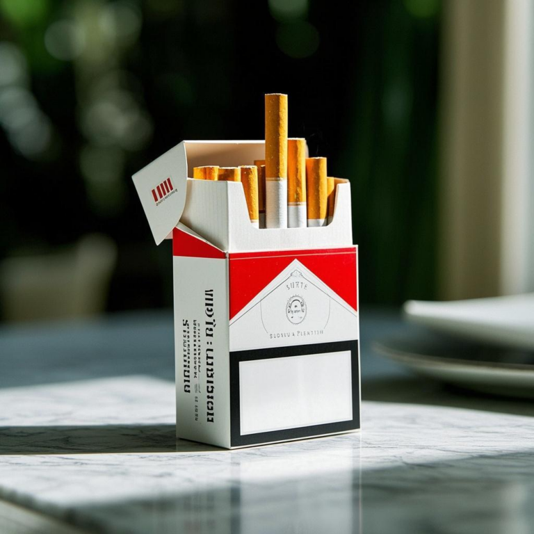 Wie man eine Schachtel Zigaretten verpackt